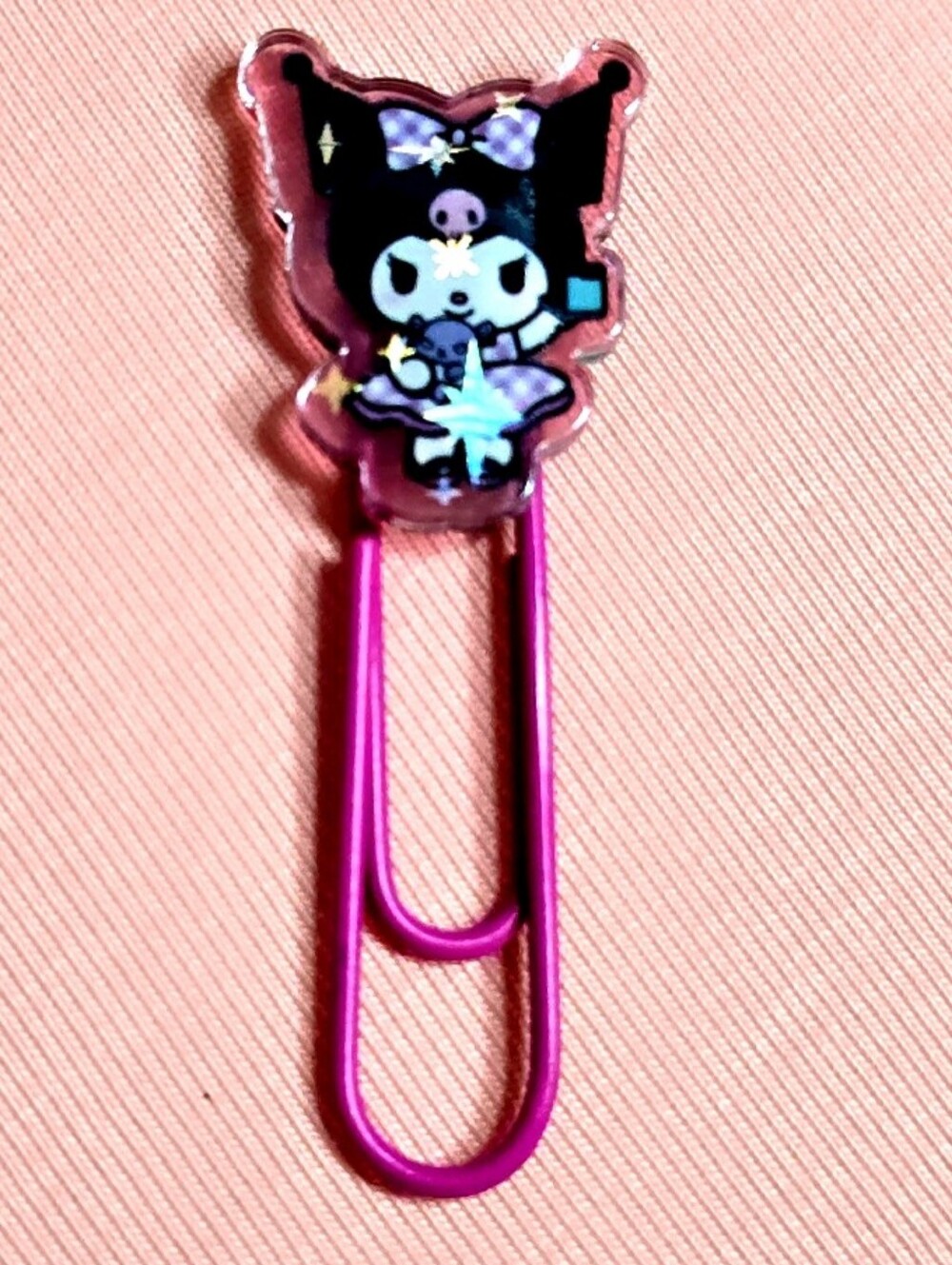 Kuromi Decorated Pink Paper Clips Metal Clip Set Of 6 - Picture 6 of 9